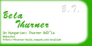 bela thurner business card